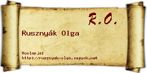 Rusznyák Olga névjegykártya