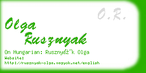 olga rusznyak business card